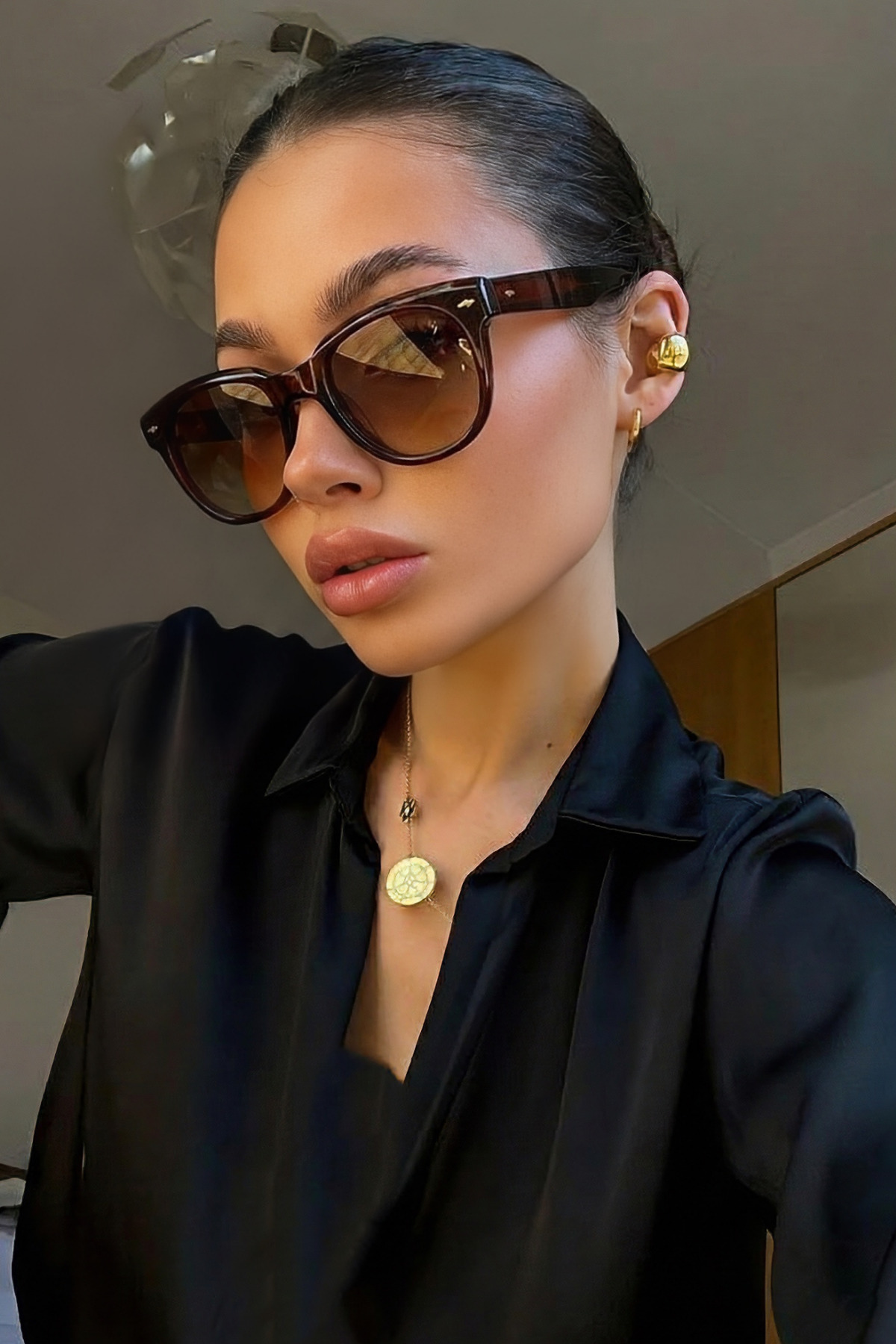 Eyesofia Mimosa Unısex Kahverengi Güneş Gözlüğü - Görsel 2