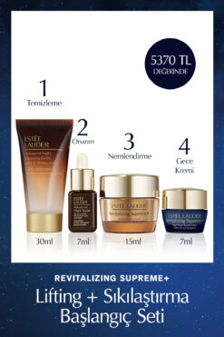 Estee Lauder Revitalizing Supreme+ Lifting+Sıkılaştırma Seti-Serum 7ml+ Temizleme 30ml+ Gece Kremi 7ml+ Krem 15ml