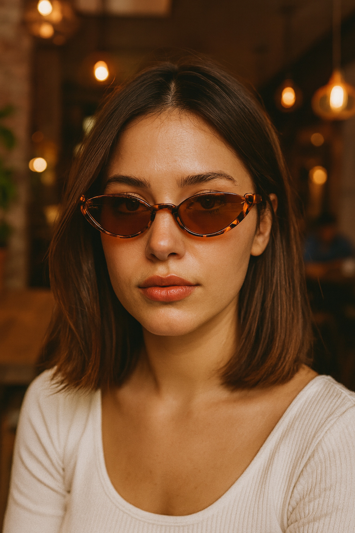 LOOKUP NEW Oval 50 Ekartman Vintage Yeni Sezon Uv400 Kahverengi Leopar Cat Eye Kemik Gold Güneş Gözlüğü - Görsel 3