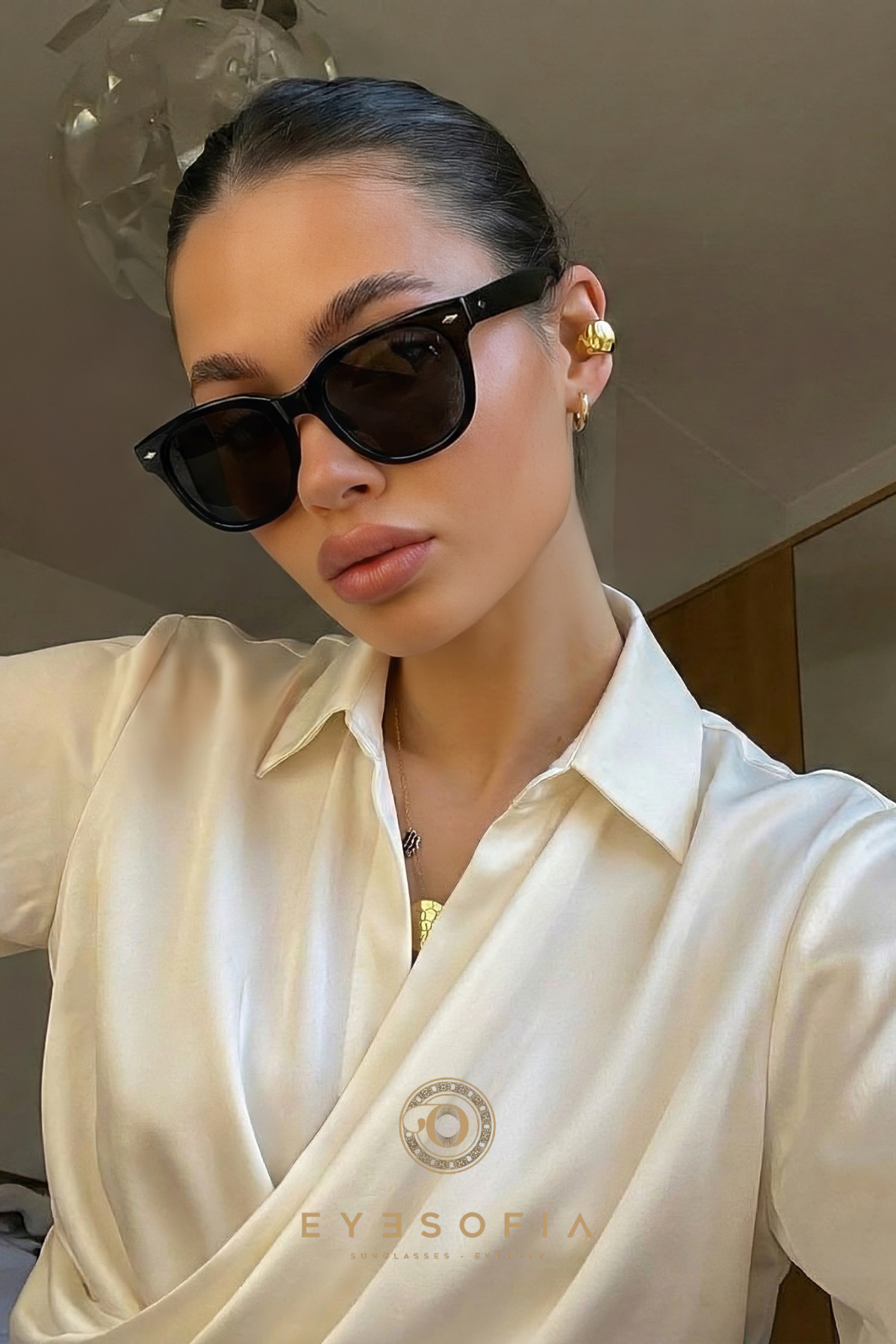 Eyesofia Mimosa Unısex Siyah Güneş Gözlüğü