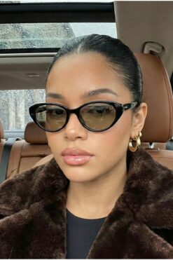 REN EYEWEAR Porfo Pre Kadın Siyah Çerçeve soft camlı Cat eye Güneş Gözlüğü | UV400 Koruma