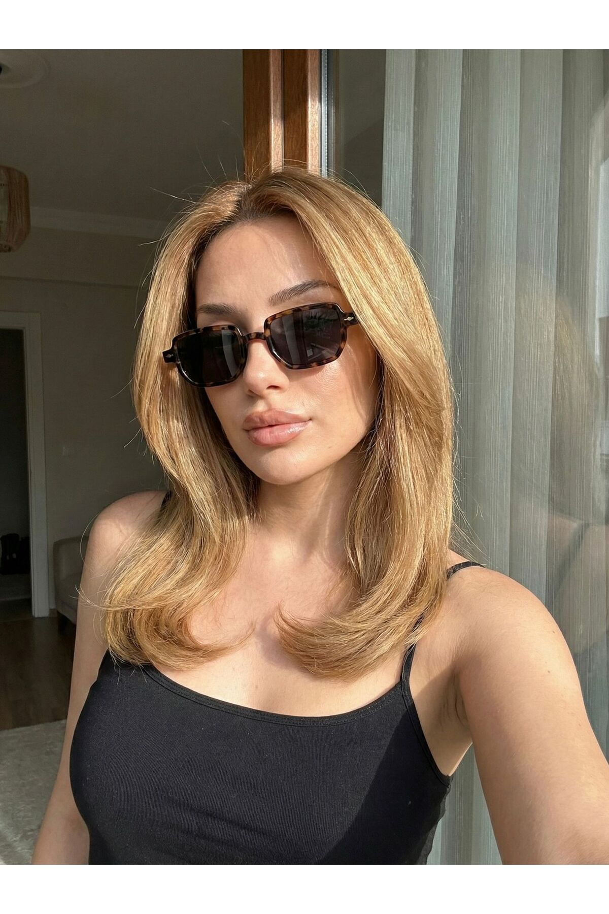 Goldmine Kadın Eden Güneş Gözlüğü UV400 Leopar Siyah - Görsel 2