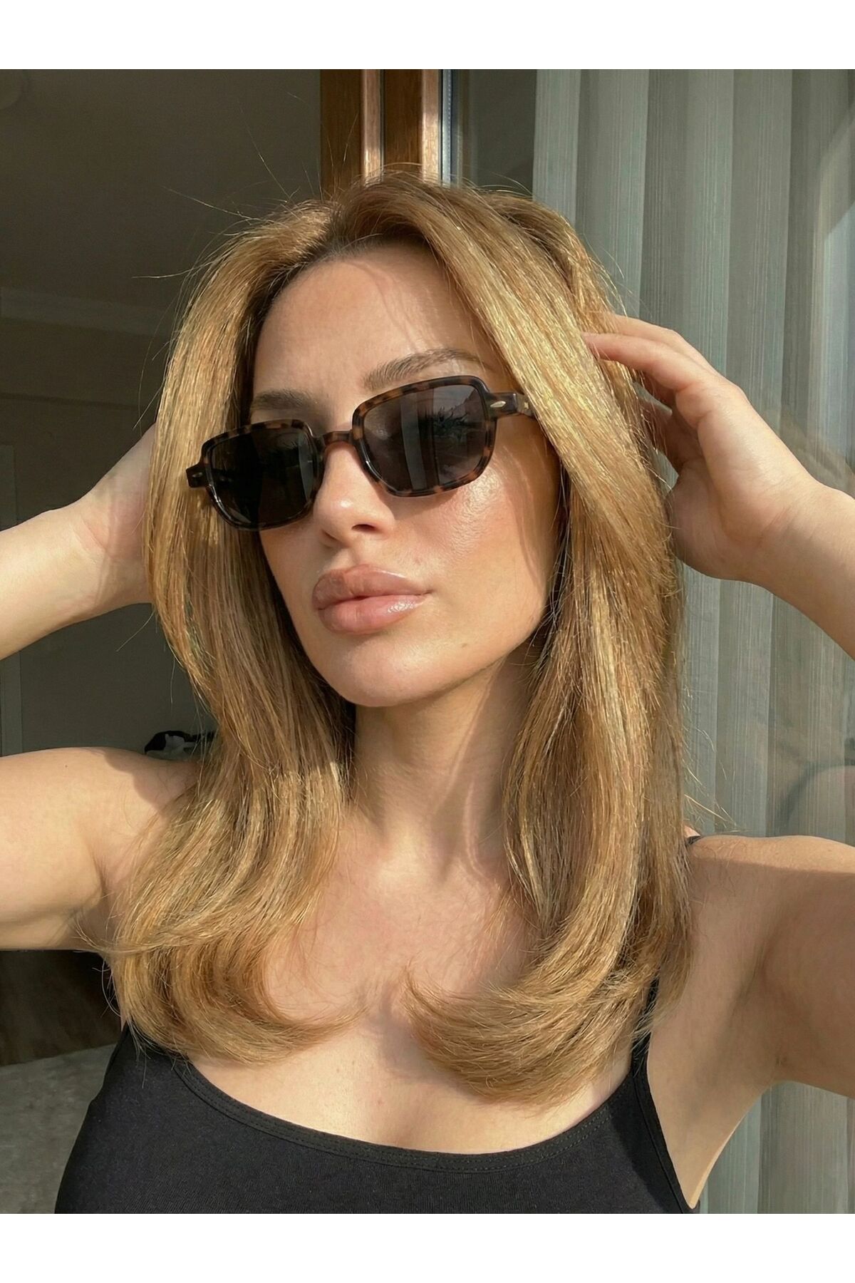 Goldmine Kadın Eden Güneş Gözlüğü UV400 Leopar Siyah - Görsel 3