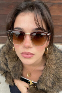 MACERATİ Clubmaster Unisex Kahverengi Ultra Hafif UV400 Güneş Gözlüğü