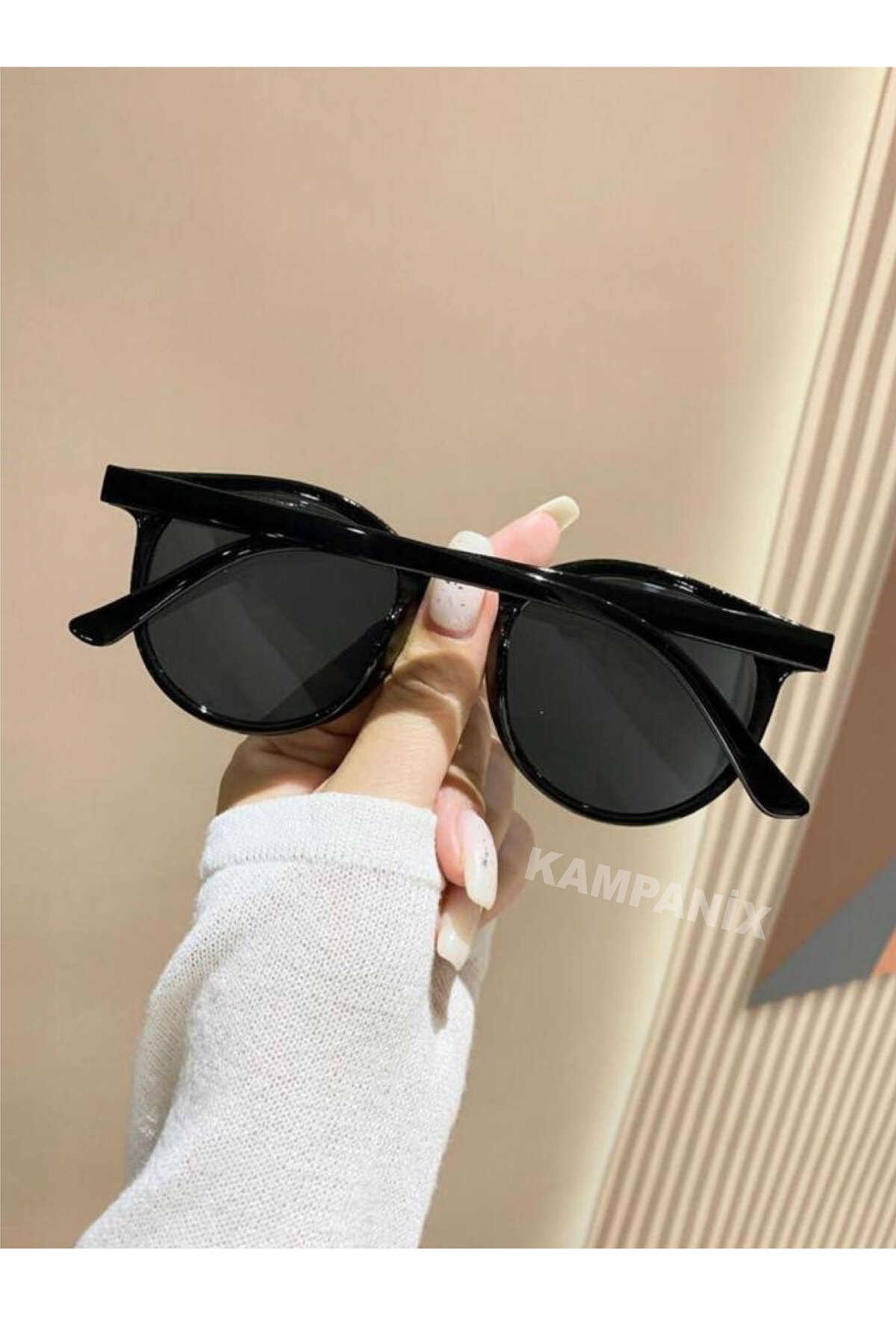 KAMPANİX YENİ SEZON TREND MODEL KLASİK SİYAH GÜNEŞ GÖZLÜĞÜ - Görsel 2