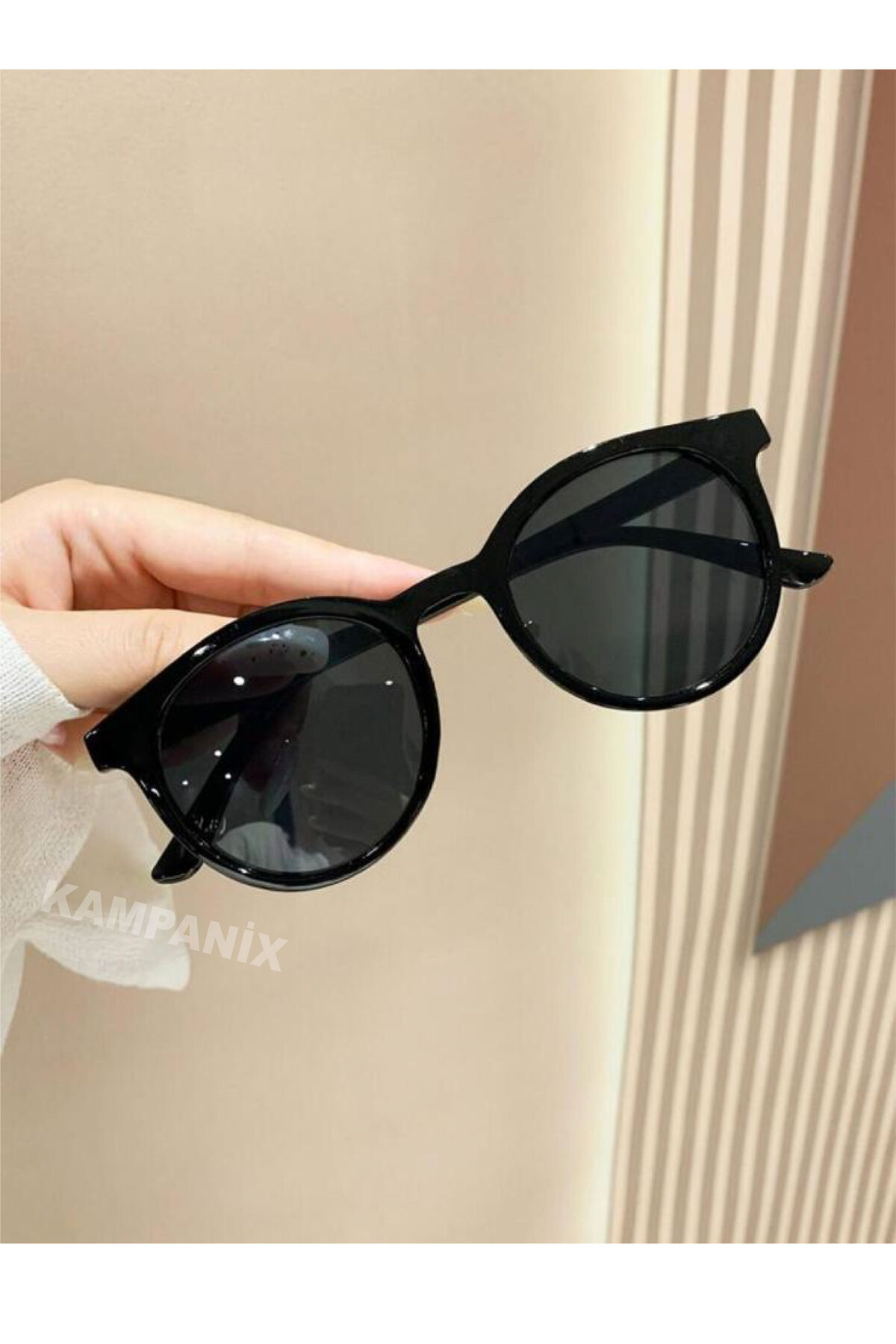KAMPANİX YENİ SEZON TREND MODEL KLASİK SİYAH GÜNEŞ GÖZLÜĞÜ - Görsel 3