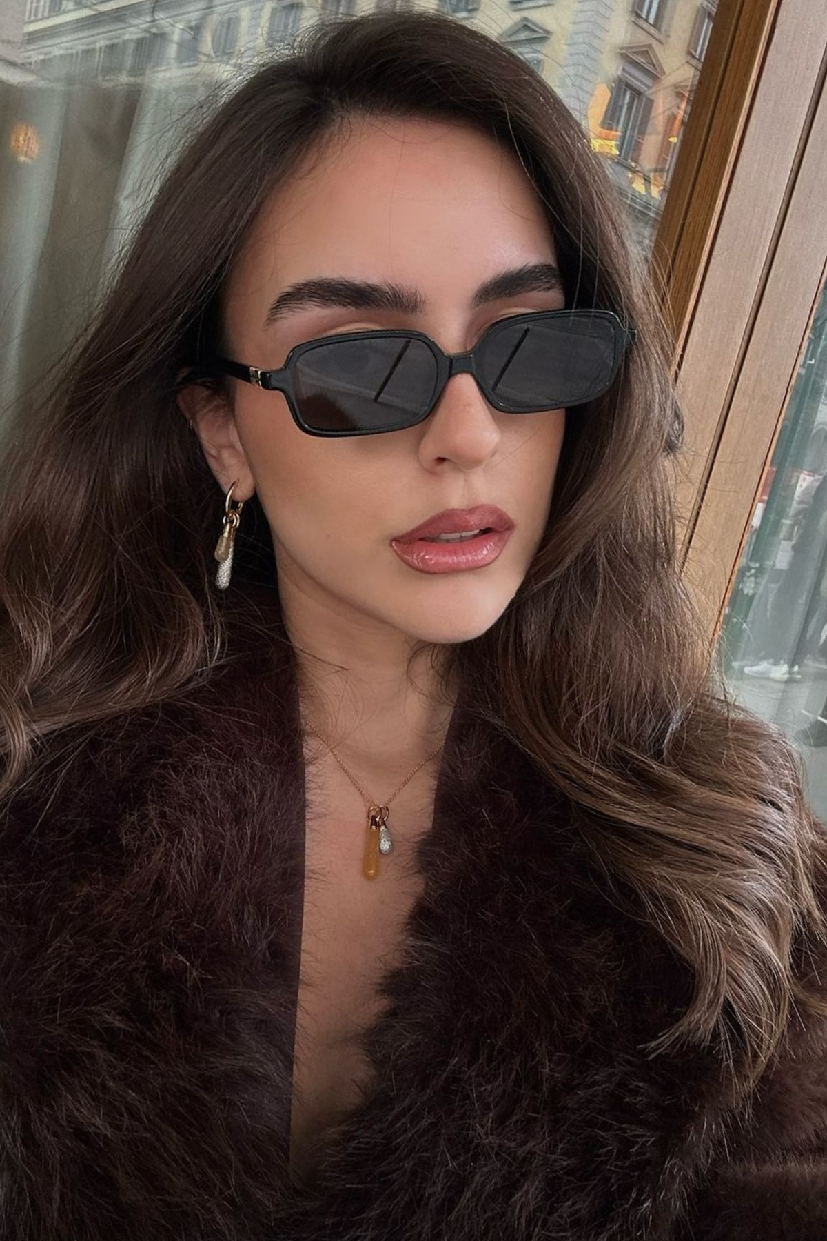 Eyesofia Oblamow Dikdörtgen Unisex Leopar Güneş Gözlük - Görsel 3