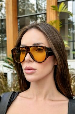 MACERATİ Bapy Forld Vintage Leopar Çerçeveli Unisex Güneş Gözlüğü