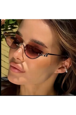 BluePepper GUPP KAHVE GÜNEŞ GÖZLÜĞÜ Cateye Gold Çerçeve 52 ekartman