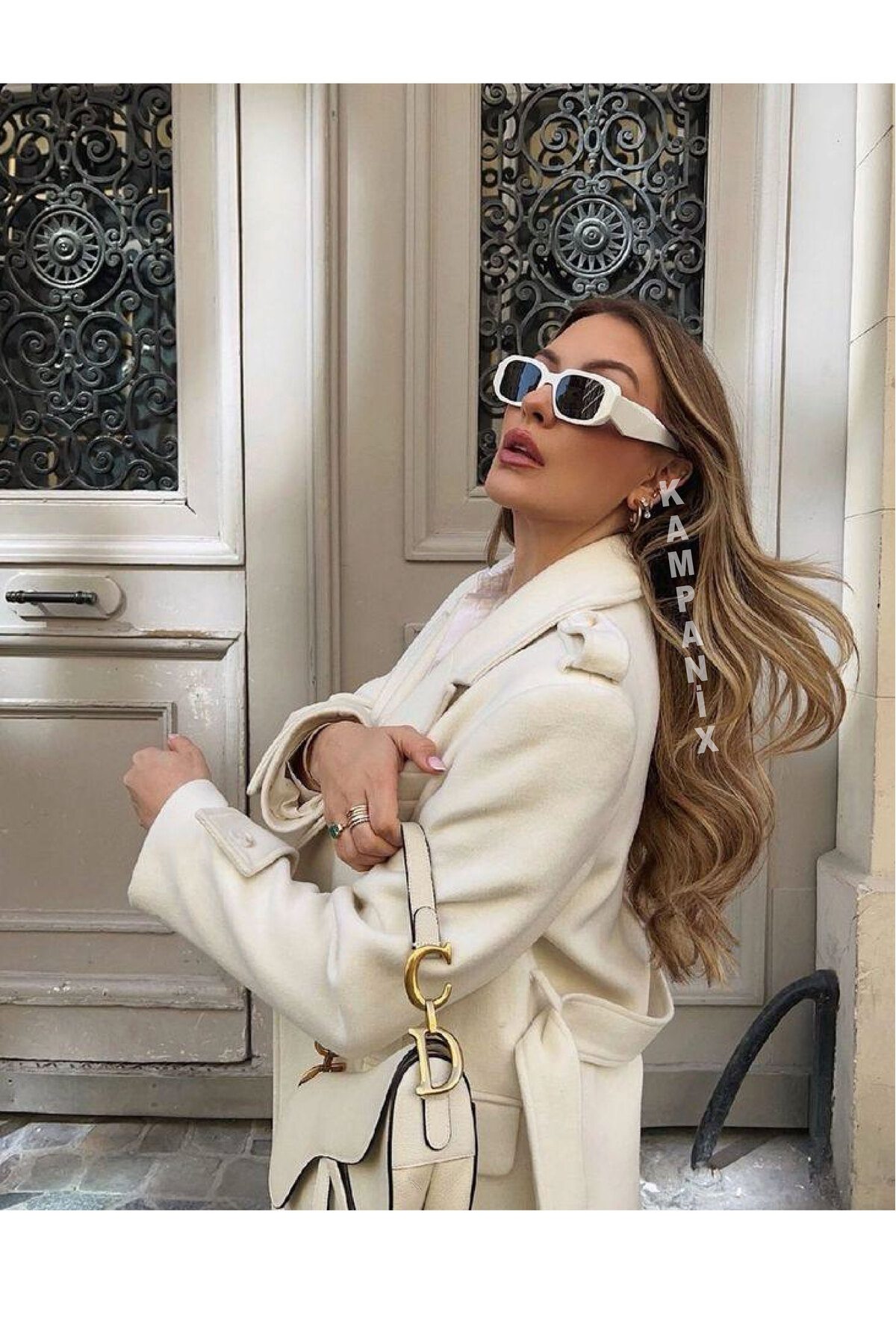 KAMPANİX YENİ SEZON MUADİL SYMBOLE MODEL BEYAZ RENK TREND GÜNEŞ GÖZLÜĞÜ