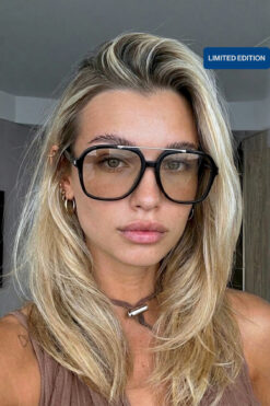 REN EYEWEAR ELORA Oversize Köşeli Pilot Kadın Güneş Gözlüğü Siyah Çerçeve UV400 Limited Edition