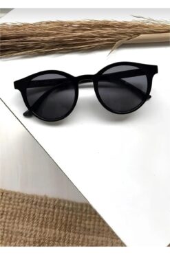modamore Yuvarlak unisex siyah Güneş gözlüğü