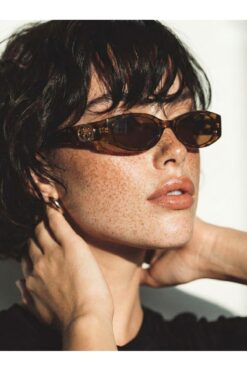 TomyHelf Leopar Çerçeve Kahve Cam UV400 Korumalı Kadın Güneş Gözlüğü