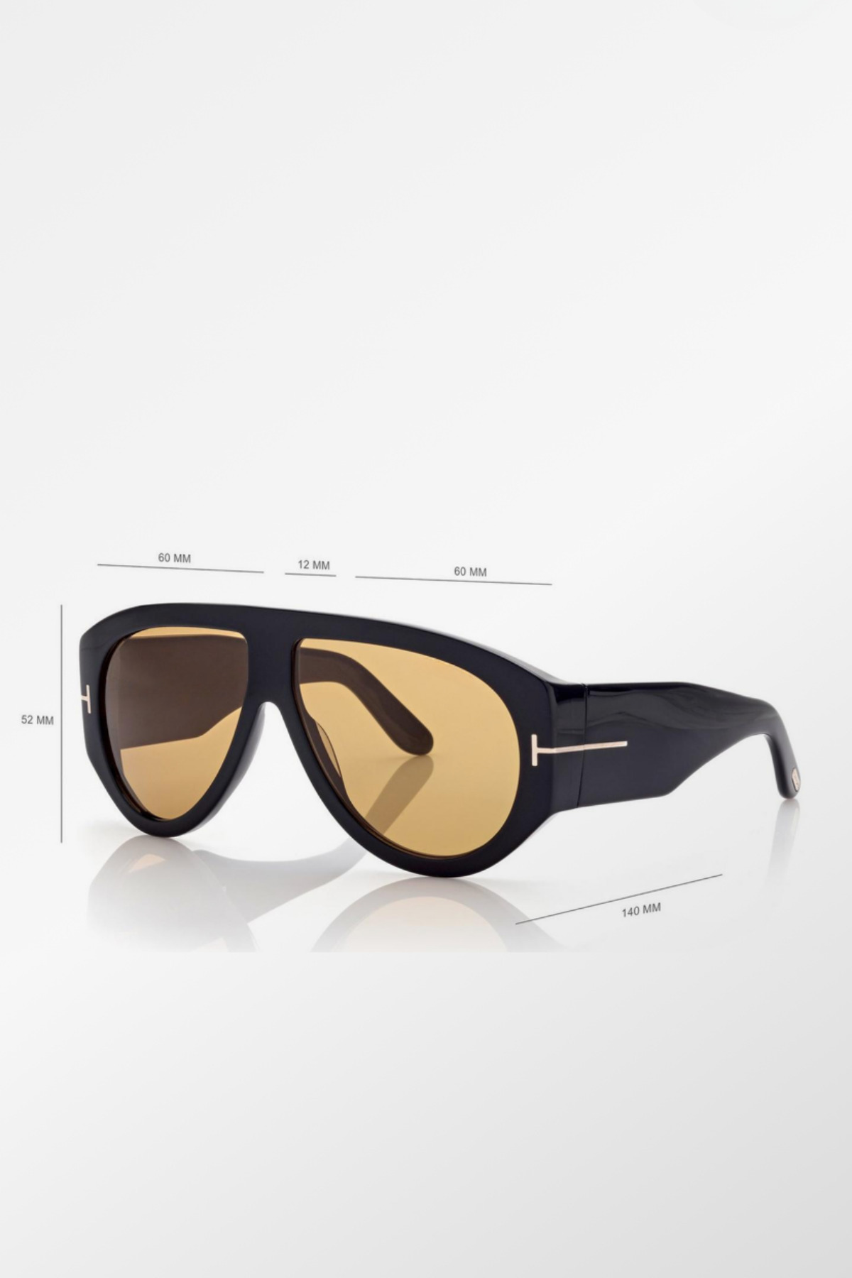 Chunky Frame Jaun Vintage Siyah Sarı Unisex Güneş Gözlüğü - Görsel 3