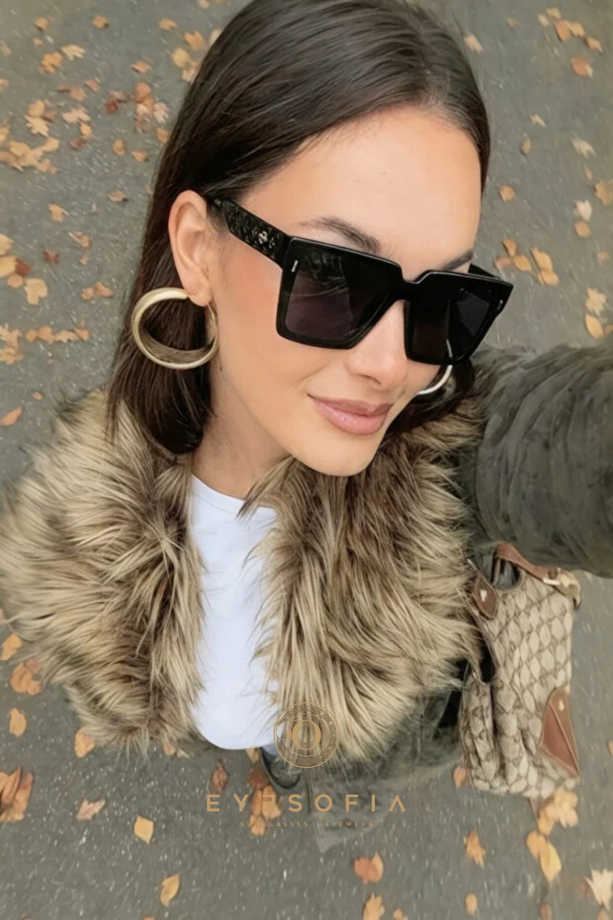 Eyesofia Fiore Siyah Yeni Sezon Vintage Popüler Lüx Kadın Güneş Gözlüğü