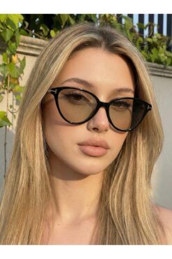 RAWEN EYEWEAR RW Sofy Cat Eye Siyah NUDE Cam Aksesuarlı Kadın Güneş | UV400 Koruma | 50 Ekartman