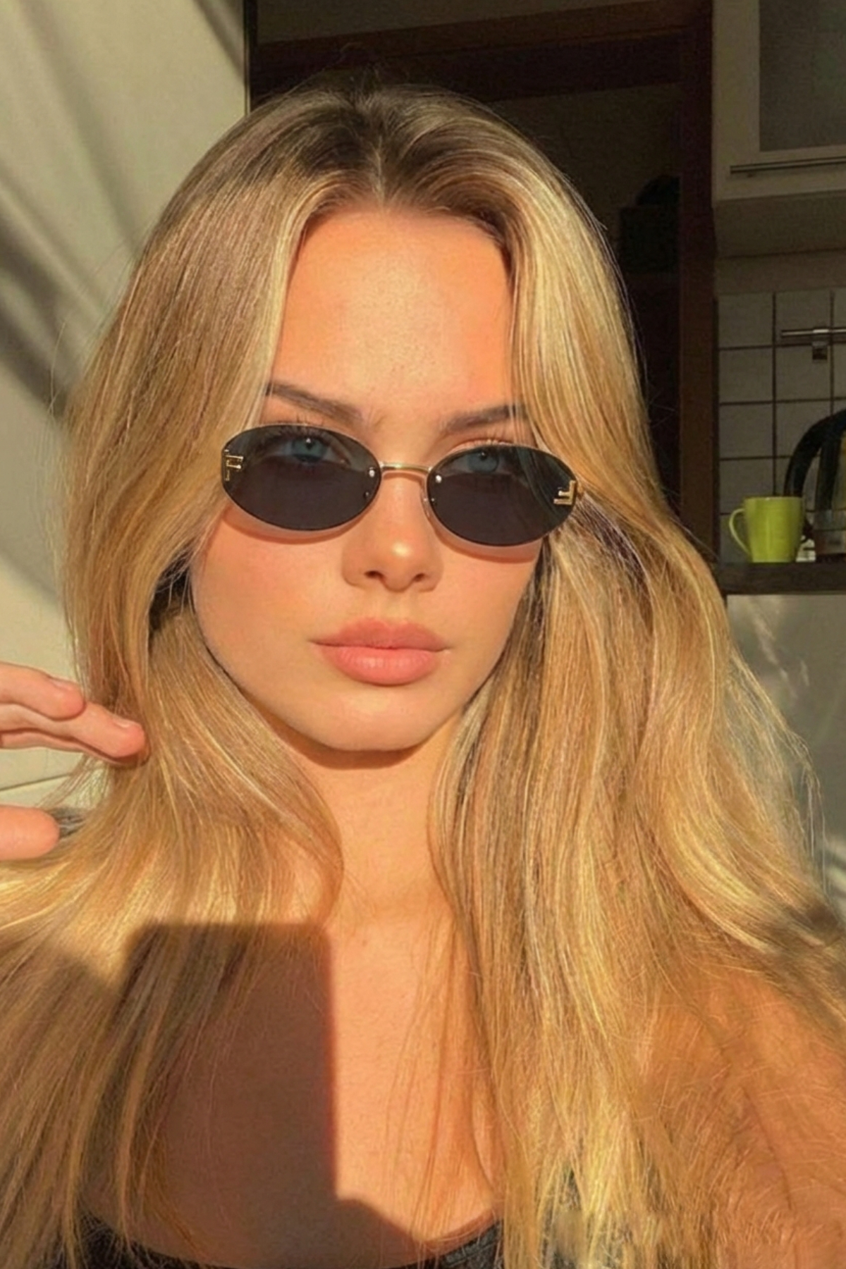 GlimmerGroove F Model Kadın Siyah Güneş Gözlüğü - UV400