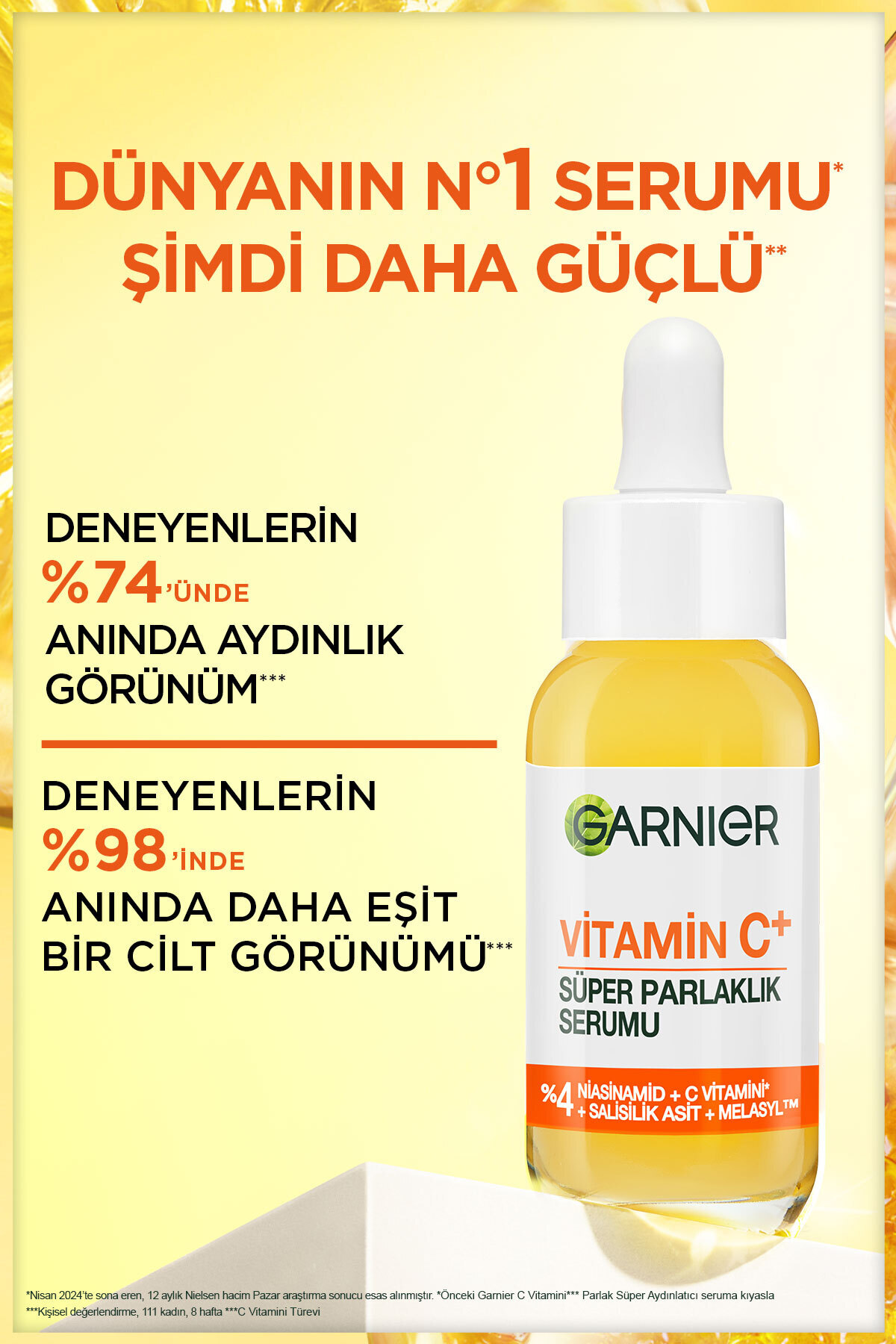 Garnier Vitamin C+ Süper Parlak Aydınlatıcı Serum (Niasinamid, Salisilik, Melasyl) + Mini Sky High Mascara - Görsel 3