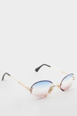 DeFacto Kadın Yuvarlak Şeffaf Metal Çerçeve Degrade Cam UV Güneş Gözlüğü F0615AXNS