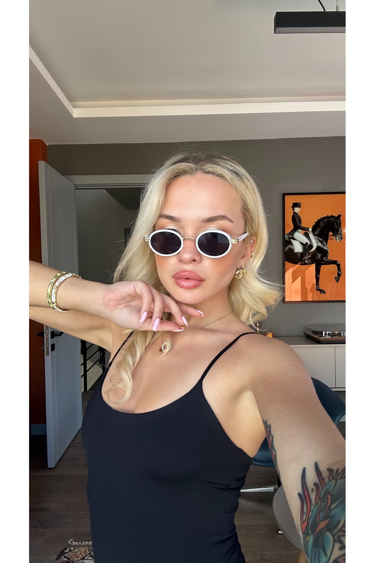 Angel Eyes Siyah Camlı Beyaz-gold Çerçeveli Unisex Güneş Gözlüğü Ae9065c7