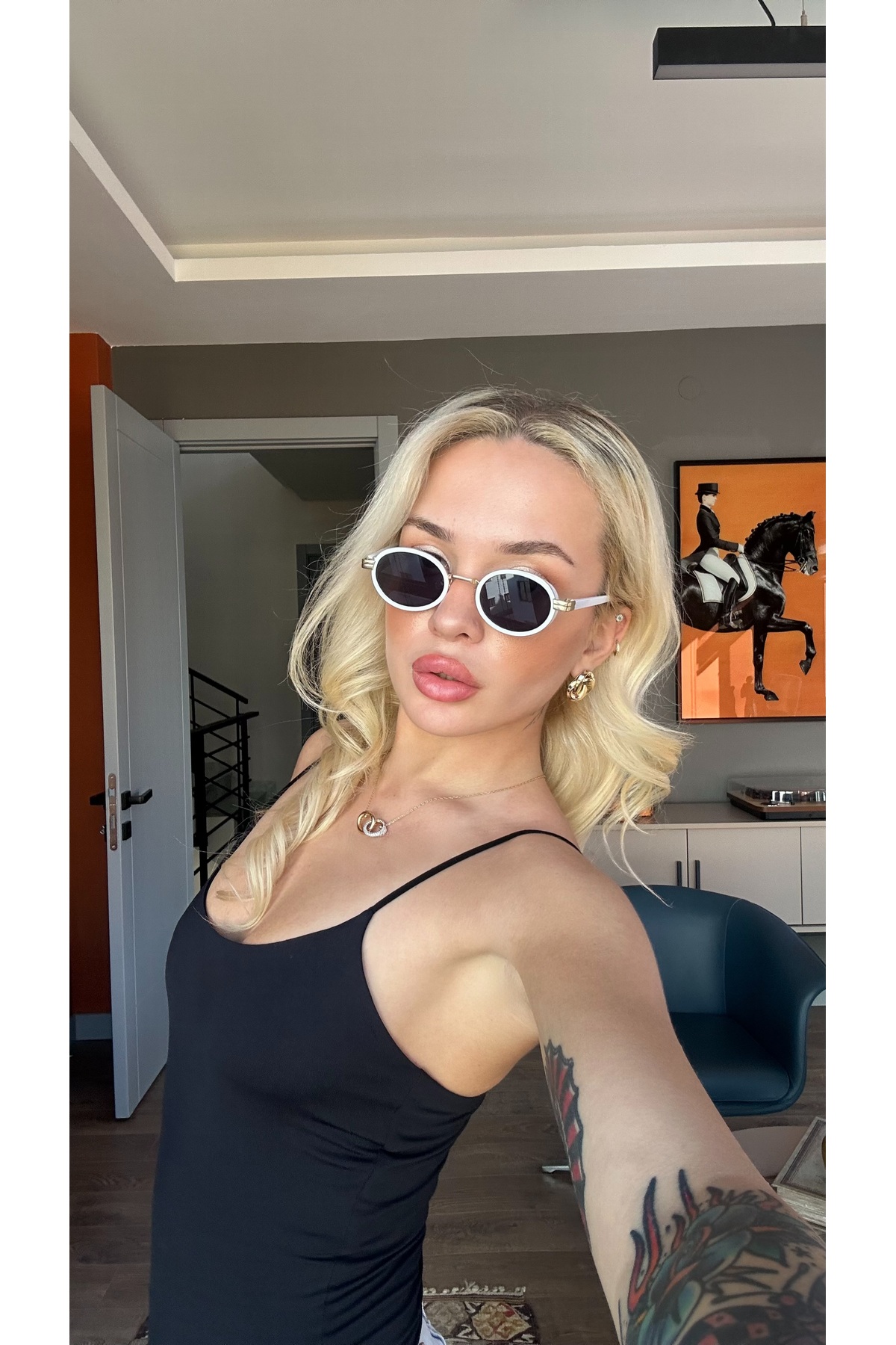 Angel Eyes Siyah Camlı Beyaz-gold Çerçeveli Unisex Güneş Gözlüğü Ae9065c7 - Görsel 2