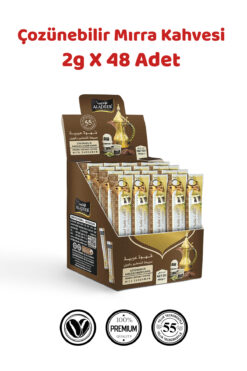 ALADEEB Mırra Acı & Çozünebilir Kakuleli Hazır Kahve - 48 Adet Tek İçimlik Poşet 2gr*48 adet