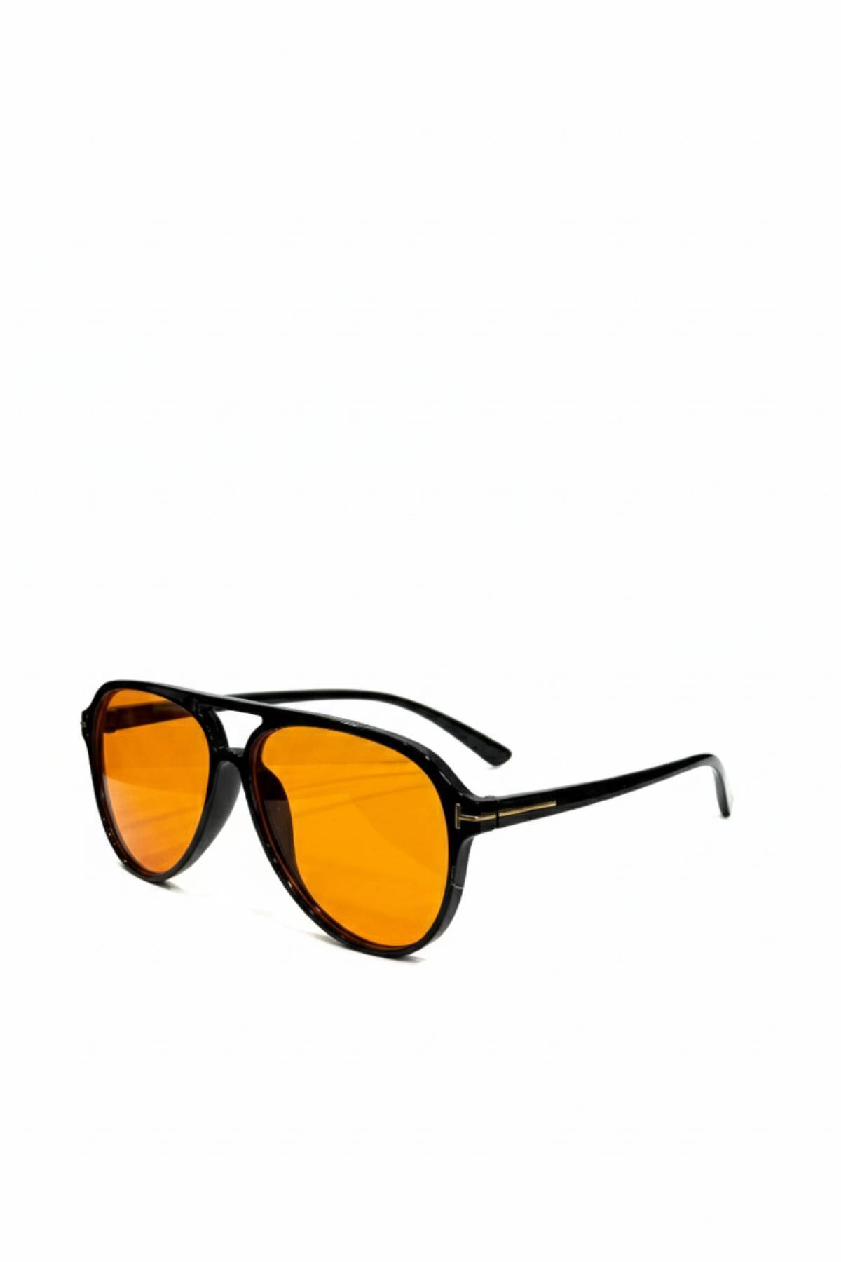 PROTCO Unisex Siyah Turuncu Camlı Damla Model Güneş Gözlüğü | UV400 Koruma - Görsel 3