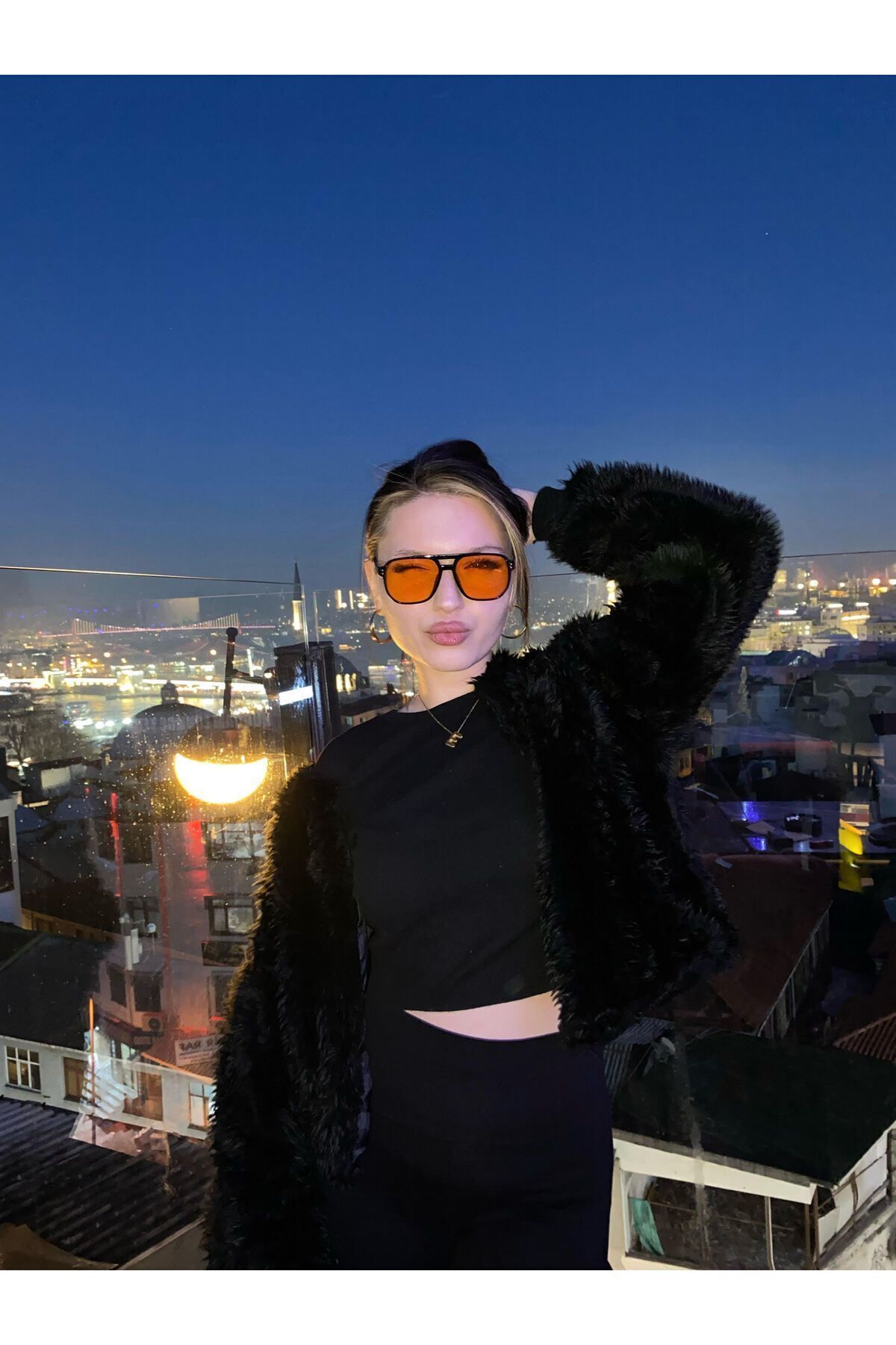 KAMPANİX Yeni Sezon Unısex Trend Model Turuncu Güneş Gözlüğü