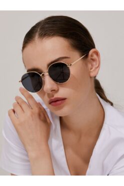 LOOKUP NEW Unisex Kadın Erkek Uv400 Korumalı Oval Yuvarlak Siyah Round Yeni Sezon Güneş Gözlüğü