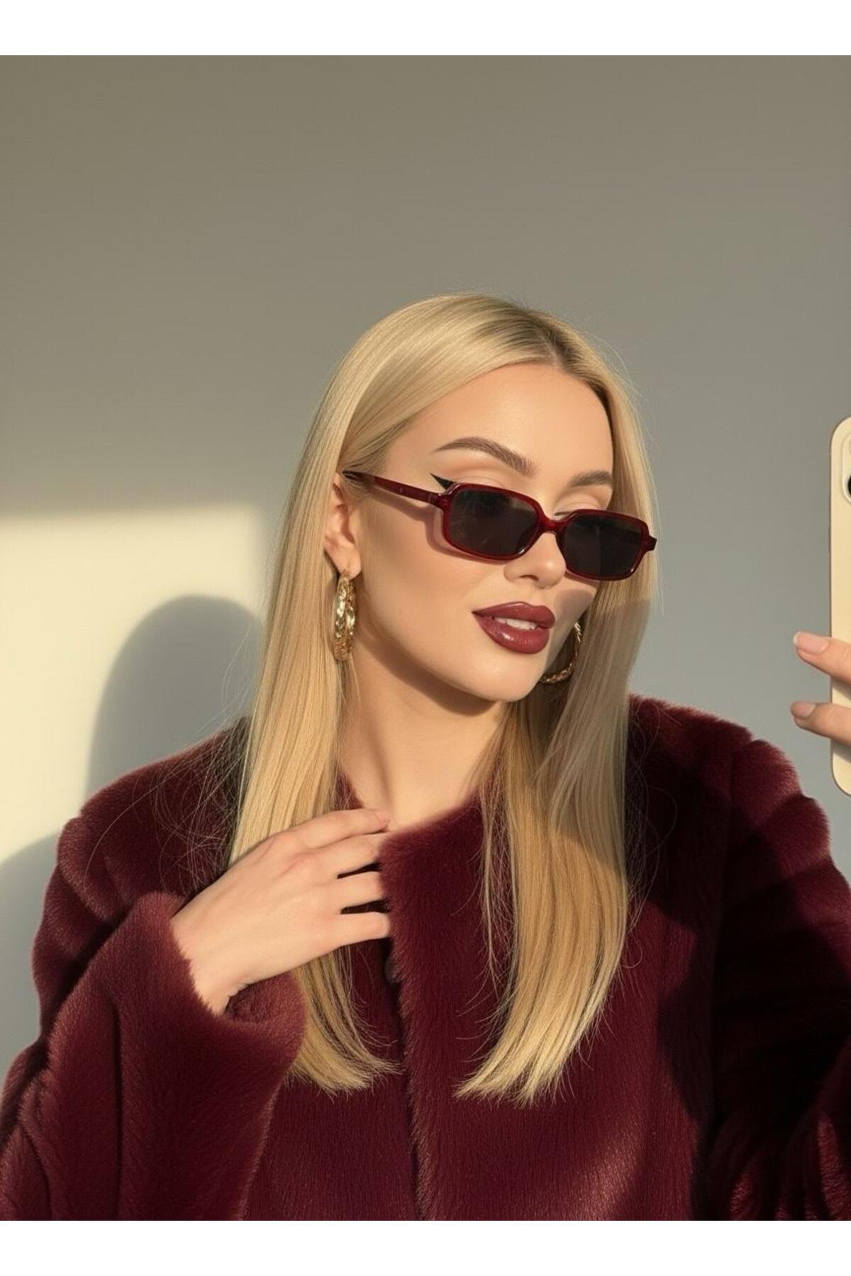 Goldmine Kadın Alya Güneş Gözlüğü UV400 Bordo - Görsel 3