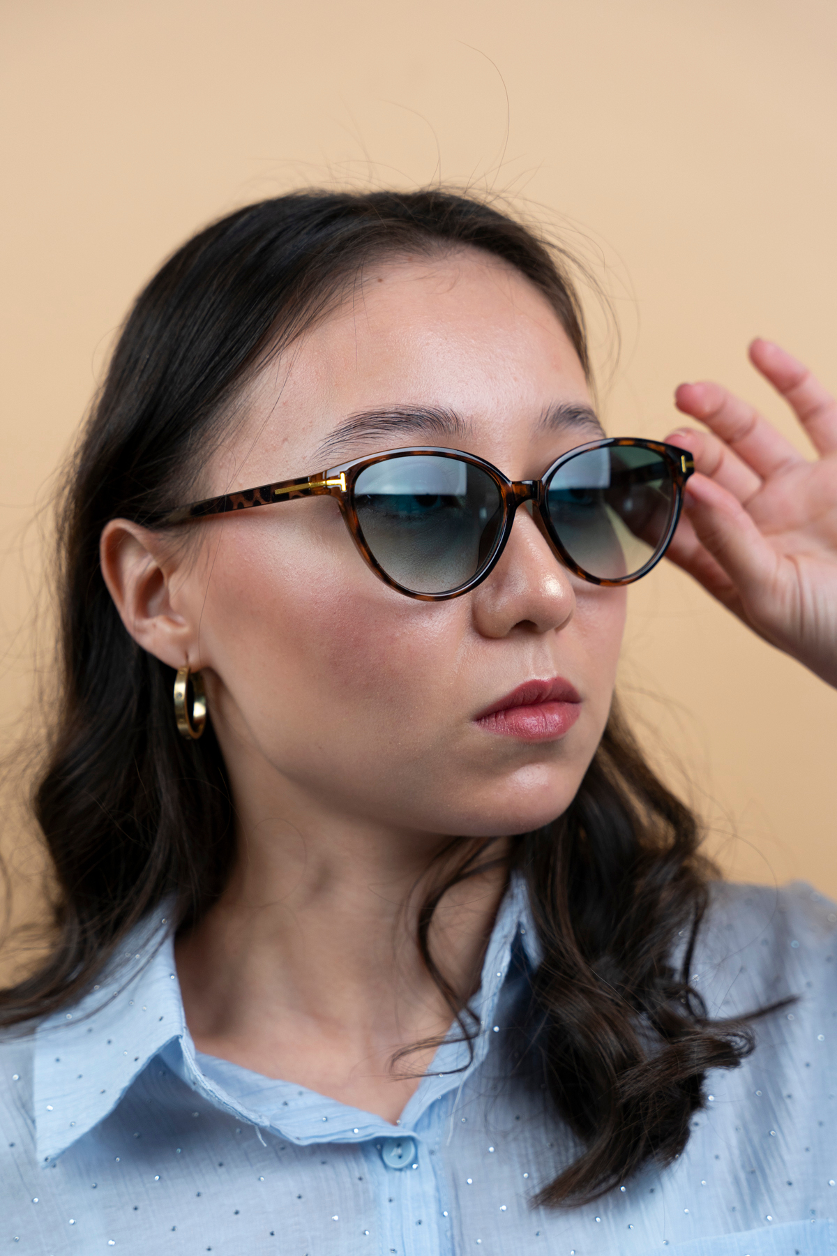 TARSS Jasmin Leopard Cat Eye Kadın Güneş Gözlüğü | Yeşil Camlı | UV400 - Görsel 2