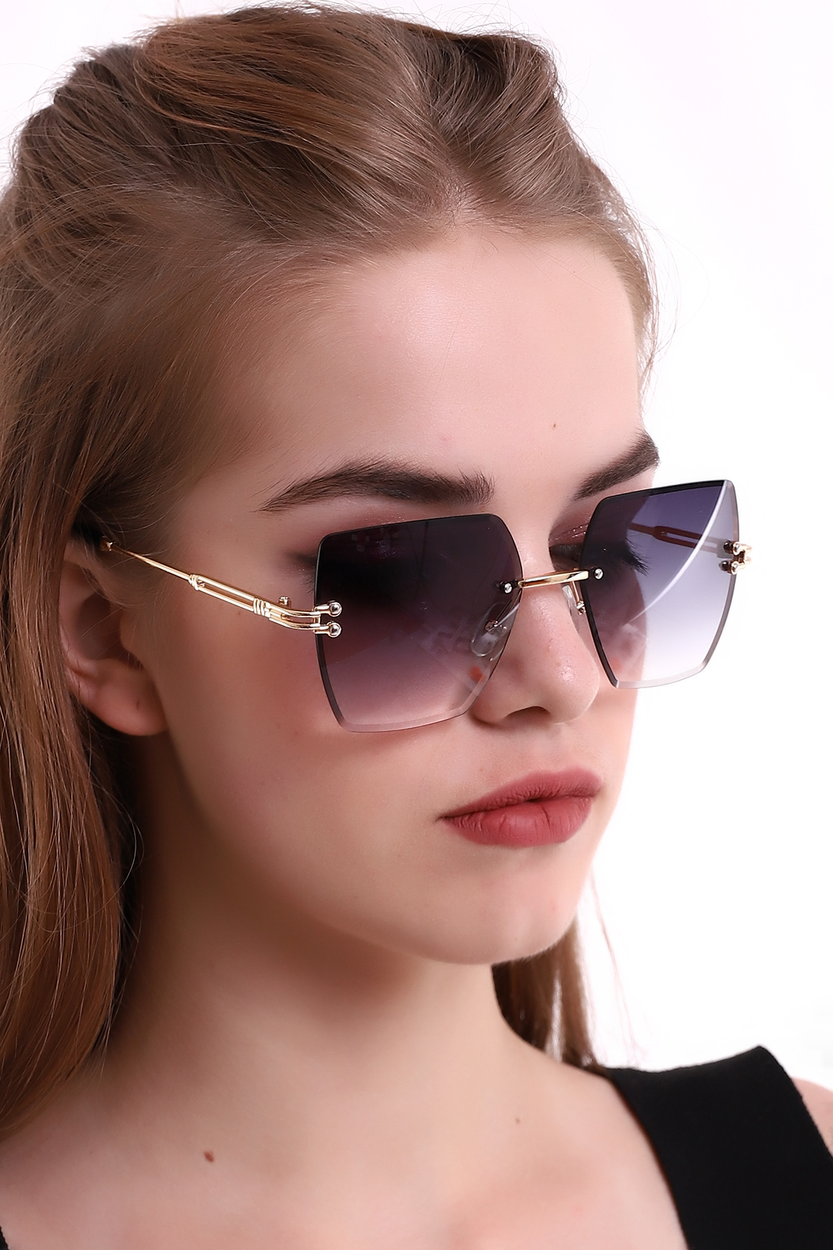 Della Pianto Füme Kadın Kristal Siyah Güneş Gözlüğü