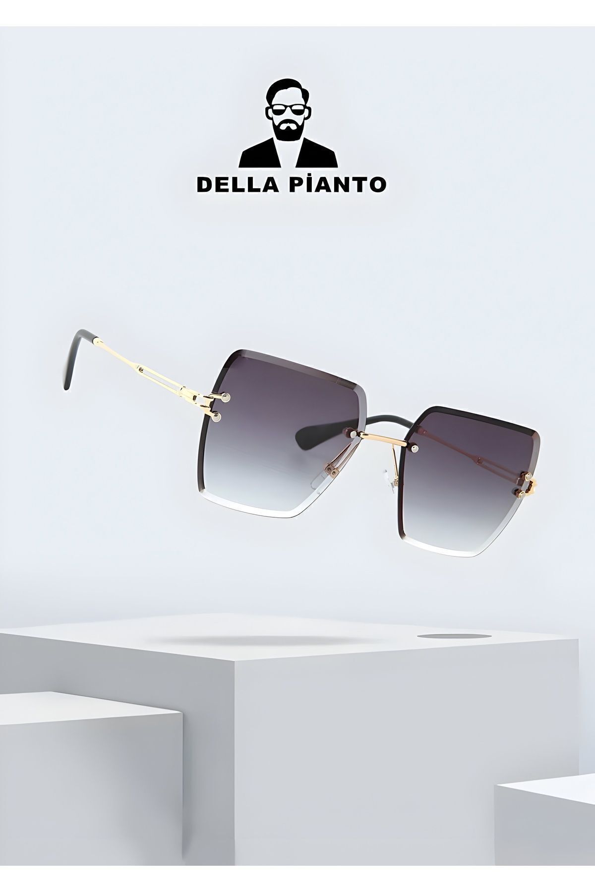 Della Pianto Füme Kadın Kristal Siyah Güneş Gözlüğü - Görsel 2