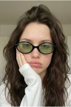 REN EYEWEAR Miux Kadın Siyah çerçeve soft renkli cam popüler Oval Güneş Gözlüğü – uv400