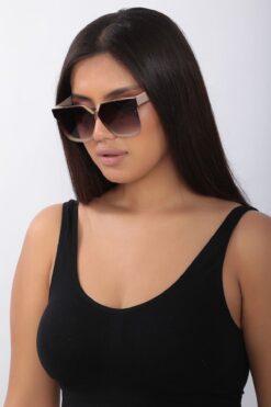 STAOOM Yeni Sezon Geniş Gold Detaylı Lüks Beyaz Kadın Gözlüğü