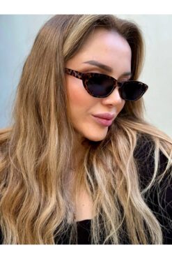 ZENIT Miltran leopar desenli siyah optik uyumlu kadın cateye güneş gözlük | UV400 korumalı ve 50 ekartman