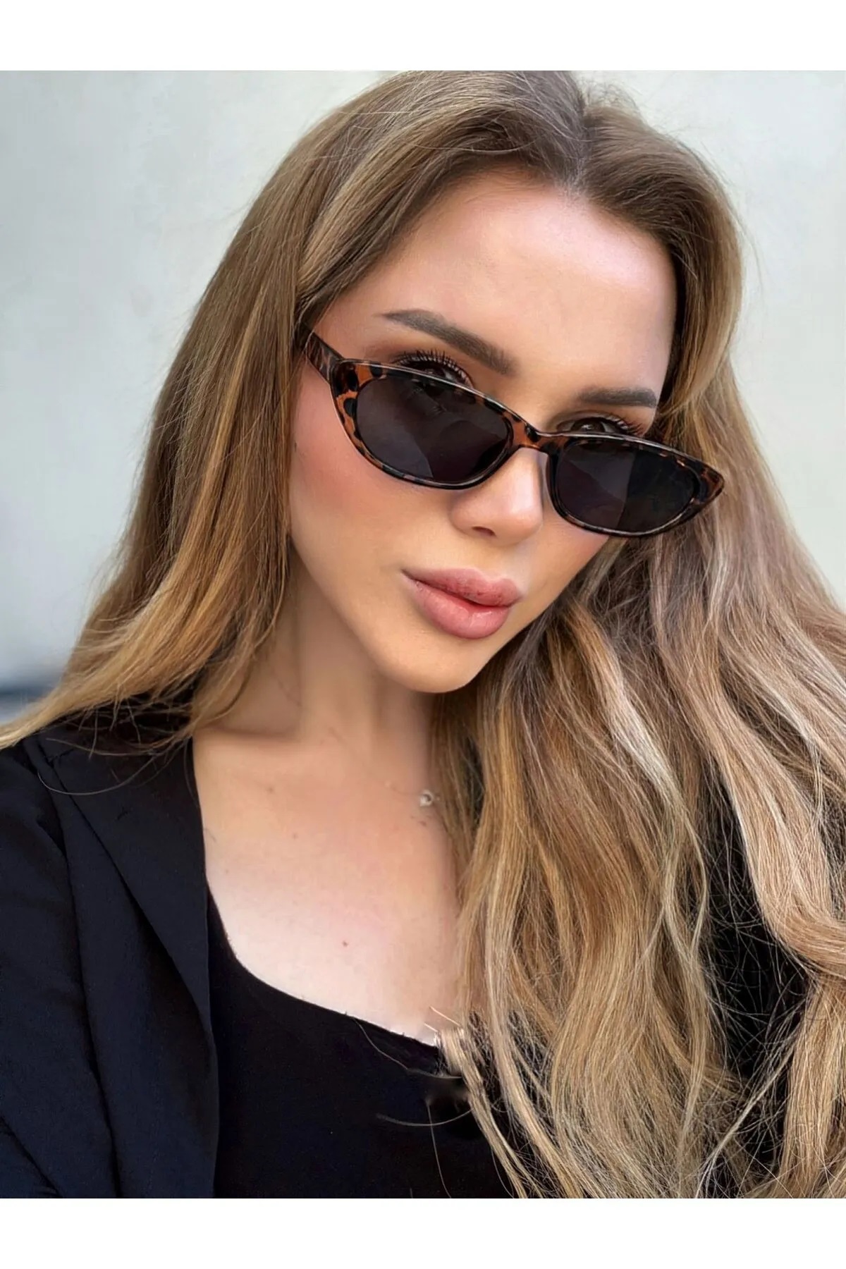 ZENIT Miltran leopar desenli siyah optik uyumlu kadın cateye güneş gözlük | UV400 korumalı ve 50 ekartman - Görsel 3