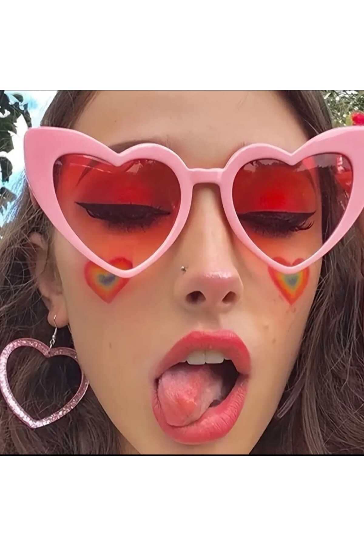 Straight Light Yeni Sezon Kalplı Gelin Ve Damat Güneş Gözlüğü Unisex Erkek Ve Kadın Kaliteli Uv400 Camlı - Görsel 3