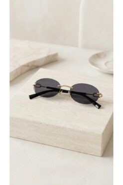 LOOKUP KADIN GÜNEŞ GÖZLÜĞÜ UV400 KORUMA GOLD SİYAH YENİ EFSANE SEZON KILIF VE SİLME BEZİ HEDİYELİ 55-19-140