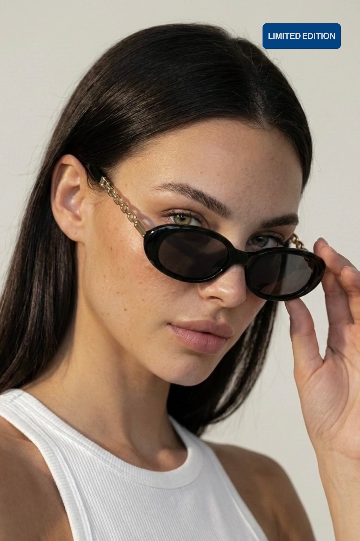 REN EYEWEAR VELORA Limited Edition Oval Zincir Detaylı Kadın Güneş Gözlüğü |UV400 KORUMA - Görsel 2