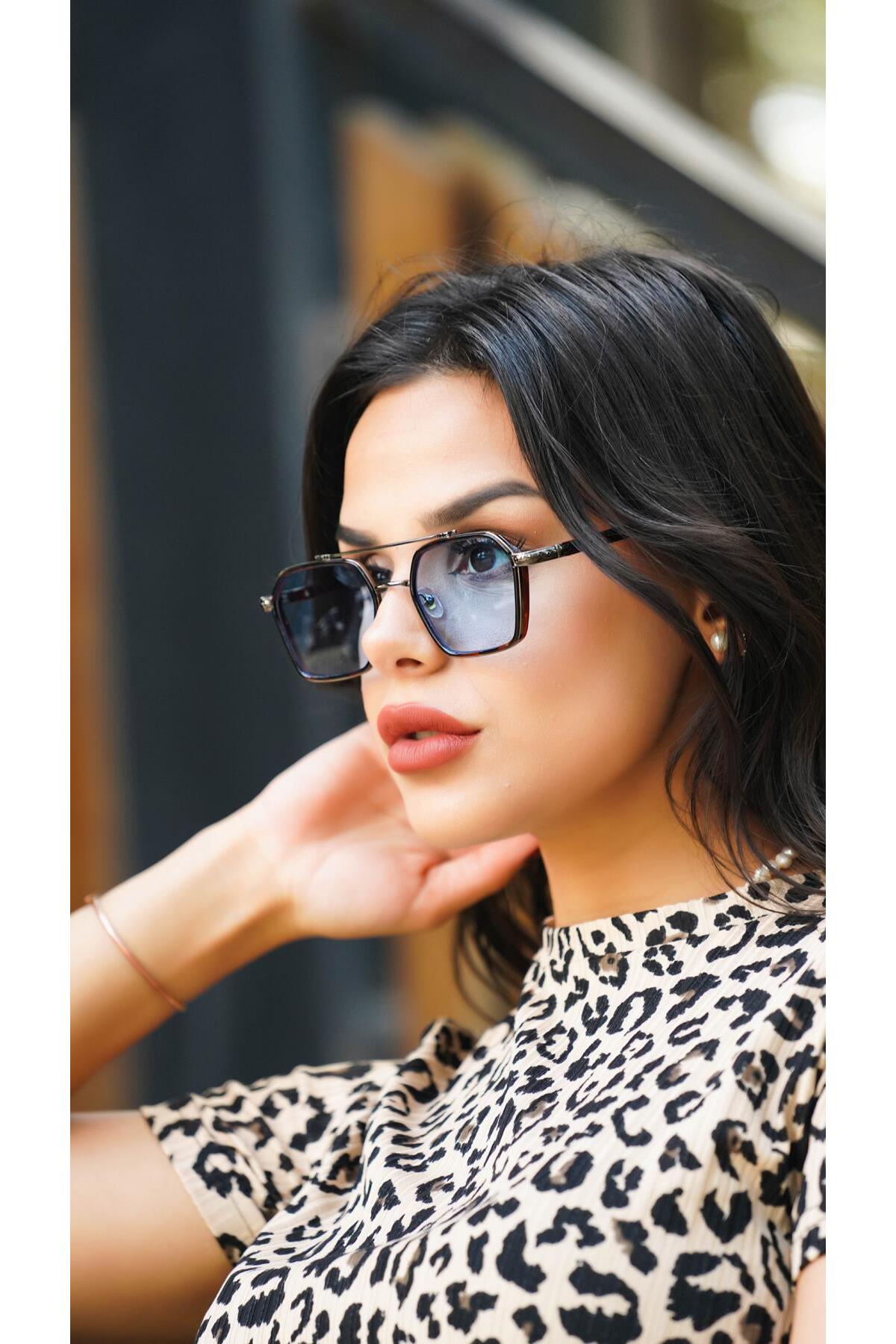 Angel Eyes Dikdörtgen Leopar Çerçeceli Unisex Güneş Gözlüğü Ae-0039c1