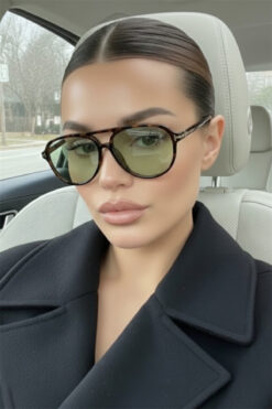 Dio Armati Sarwena Air Unisex Leopar yeşil camlı Pilot Güneş Gözlüğü | UV400 Koruma