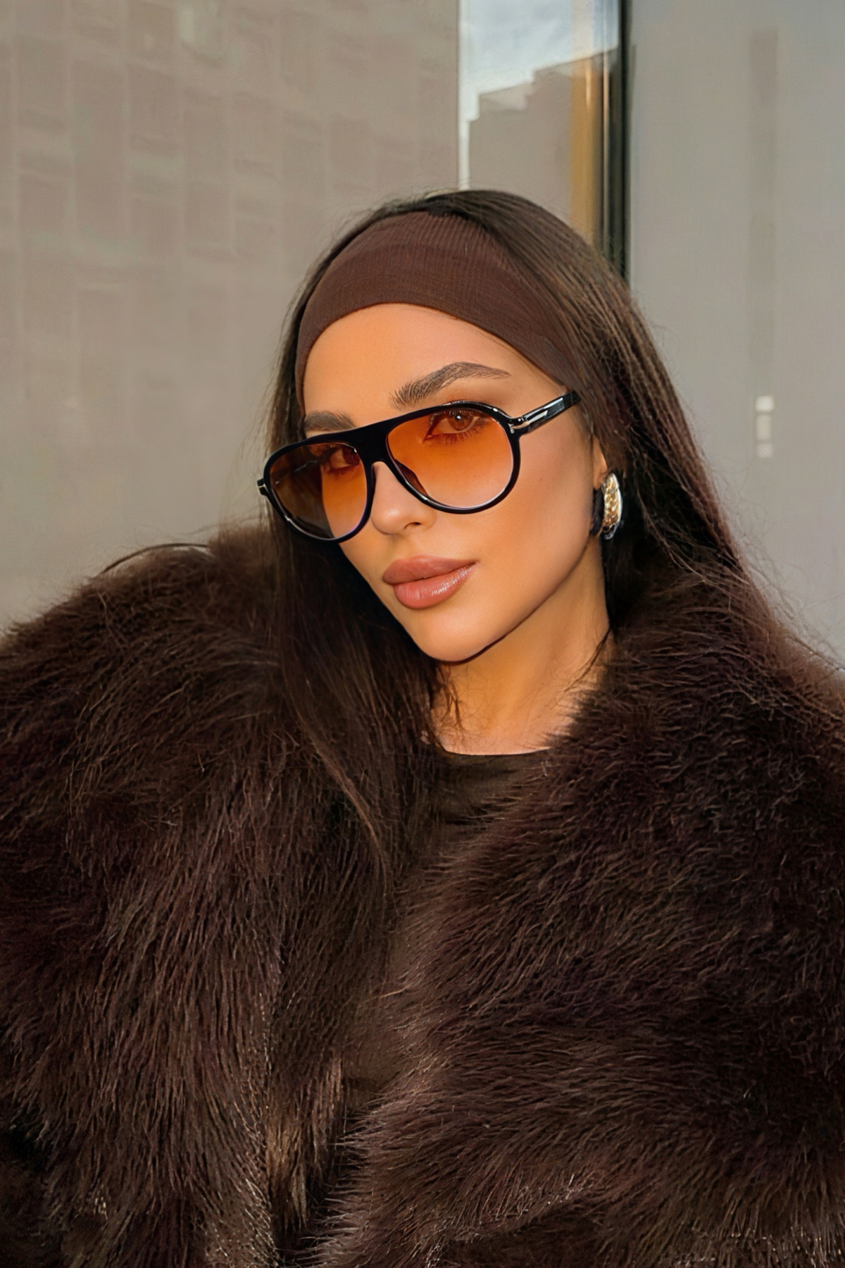 Chunky Frame Celly Unısex Çerçeveli Füme Antrasit Güneş Gözlüğü - Görsel 2