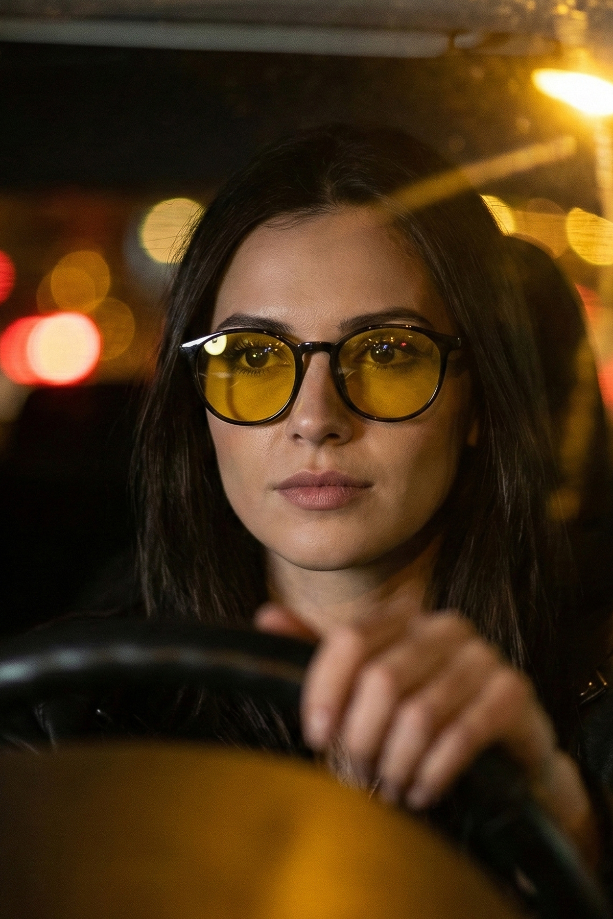 sun factory Antifar Siyah Unisex Gece Sürüş Gözlüğü 1373 C0101 - TR90 Esnek Dayanıklı Çerçeve