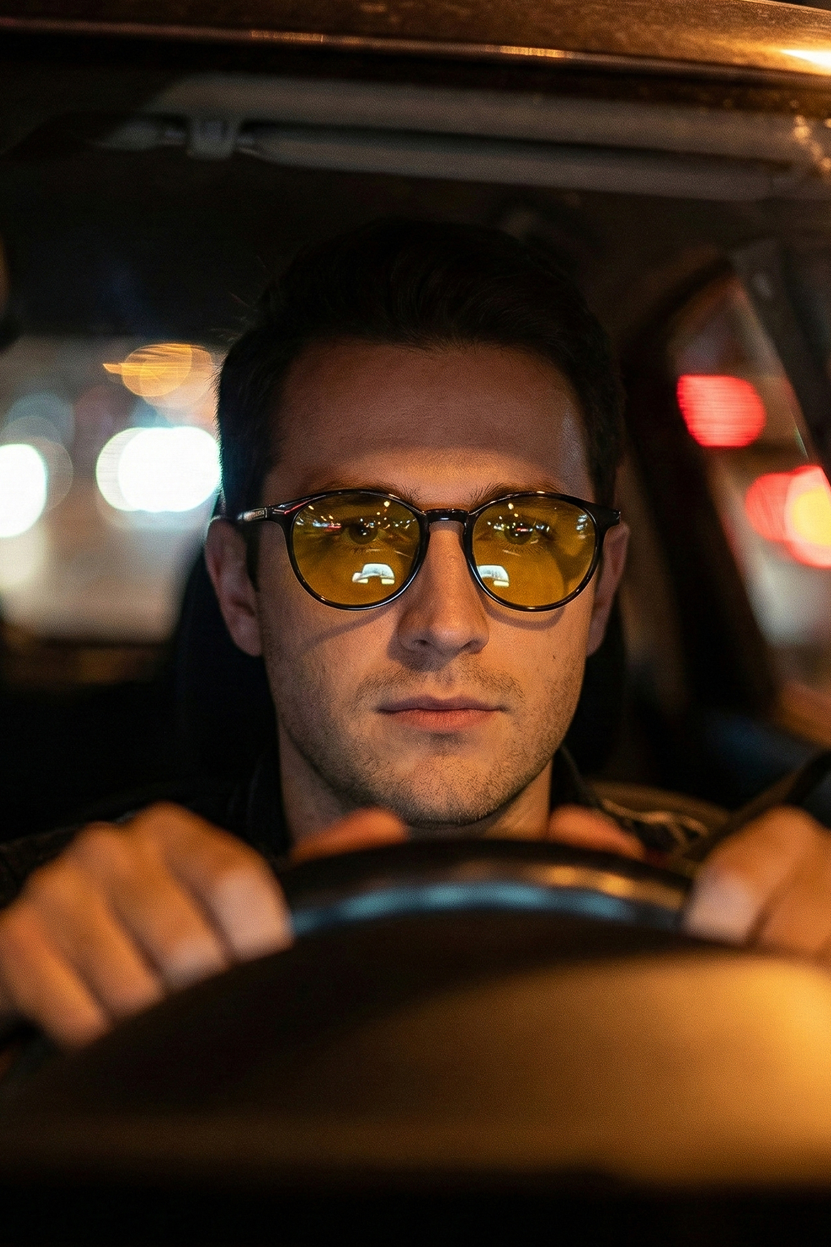 sun factory Antifar Siyah Unisex Gece Sürüş Gözlüğü 1373 C0101 - TR90 Esnek Dayanıklı Çerçeve - Görsel 2