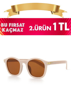 Zzla 2.Ürün 1 Tl Uv400 Korumalı Krem Unisex Güneş Gözlüğü
