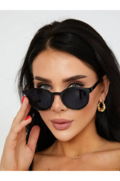 Fitzherbert Unisex Siyah Yuvarlak Güneş Gözlüğü
