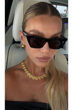Goldmine Unisex Cat Eye Kare Güneş Gözlüğü Siyah