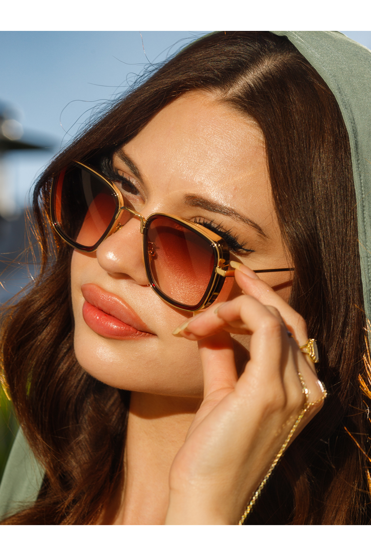 Angel Eyes Dikdörtgen Kahverengi Unisex Güneş Gözlüğü Ae2008c5b4470 - Görsel 2