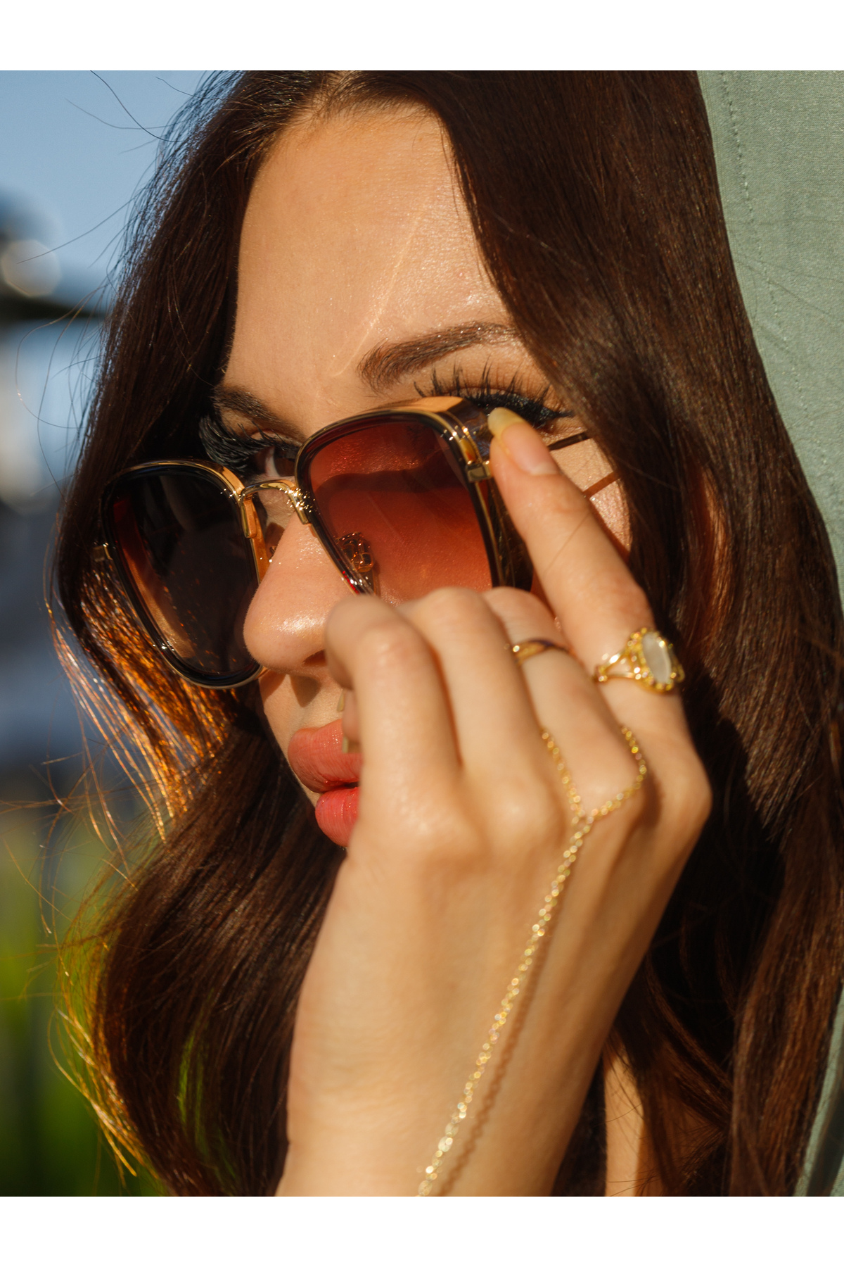 Angel Eyes Dikdörtgen Kahverengi Unisex Güneş Gözlüğü Ae2008c5b4470 - Görsel 3